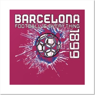 Football Is Everything - FC Barcelona Splatter Strike Vintage Posters and Art